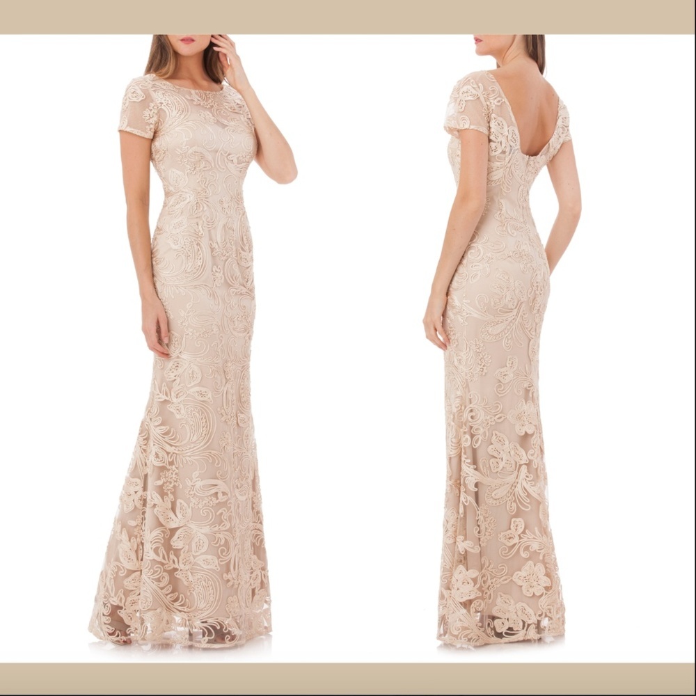NWT $325‎ JS Collection Soutache Trumpet Gown SZ 6